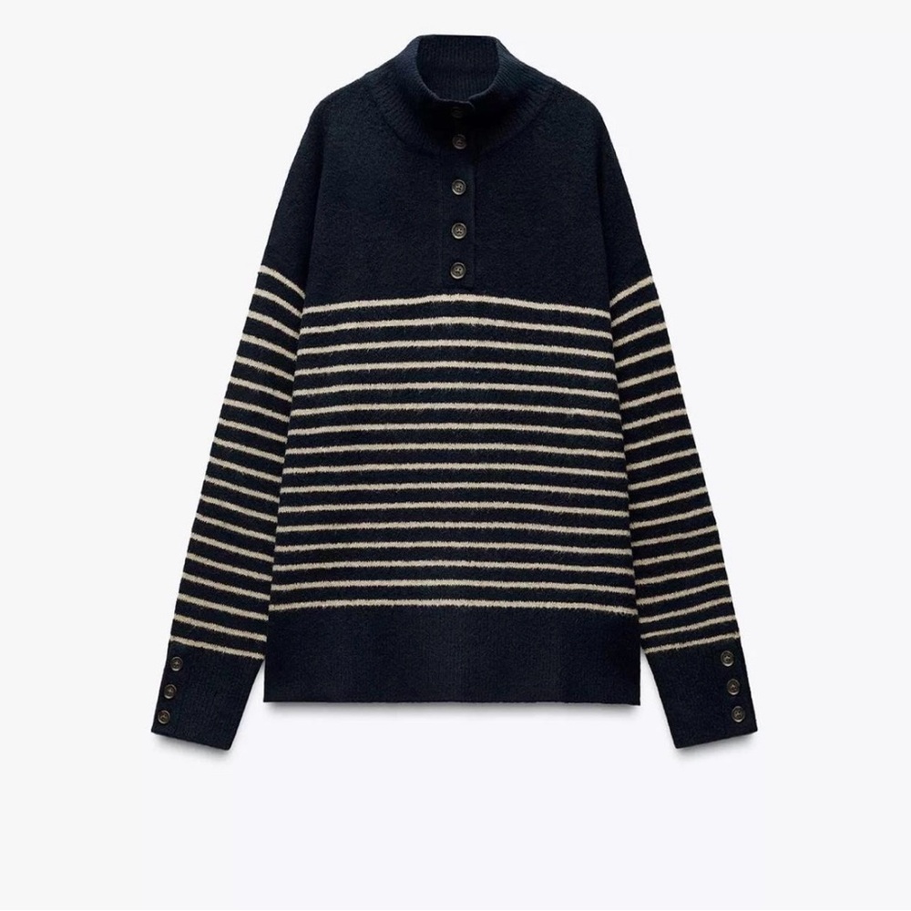Navy Striped Sweater